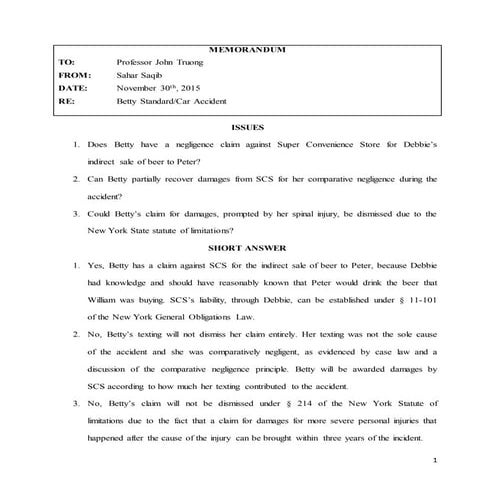 Sahar Saqib - Open Memo Final Draft