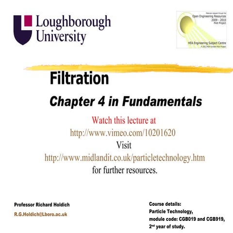 Particle Technology- Filtration