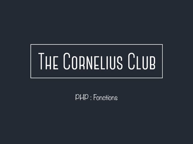 PHP & MYSQL #5 :  fonctions