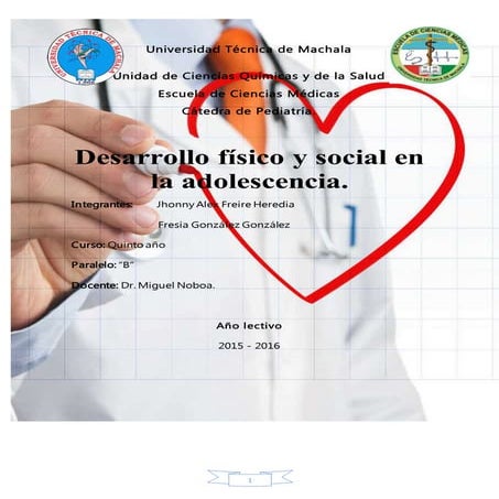 Desarrollo física y social en la adolescencia 