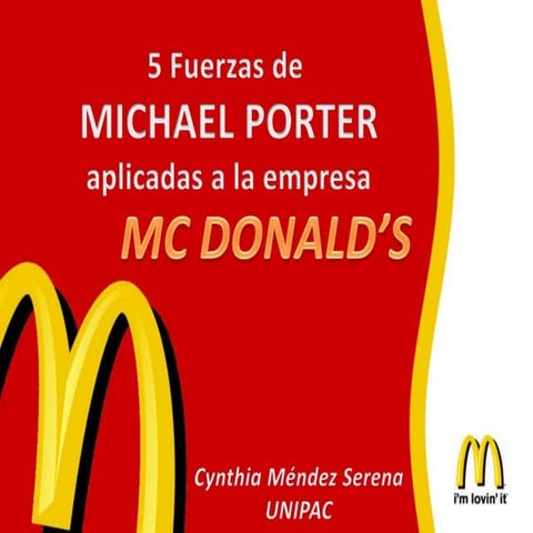 5 fuerzas de michael porter aplicadas a la empresa mc donald's