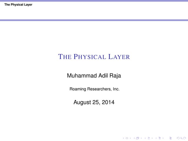 The Physical Layer
