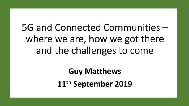 5G and Connected Communities