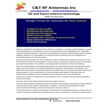 Basic Principles and Design of The Antenna in Mobile Communications | PDF