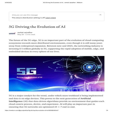 5 g driving the evolution of ai   venkat vajradhar - medium