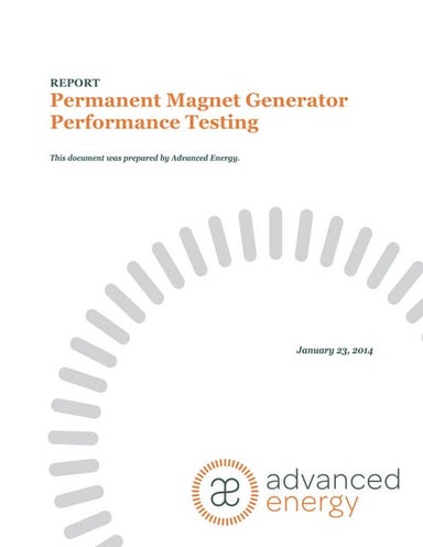 Design 1st & Hillcrest Petroleum Advanced Energy - Generator Testing FTC Report