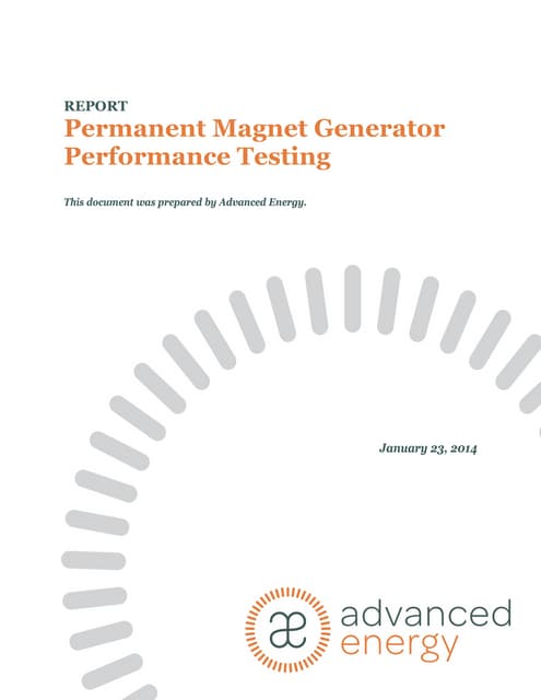 Design 1st & Hillcrest Petroleum Advanced Energy - Generator Testing FTC Report