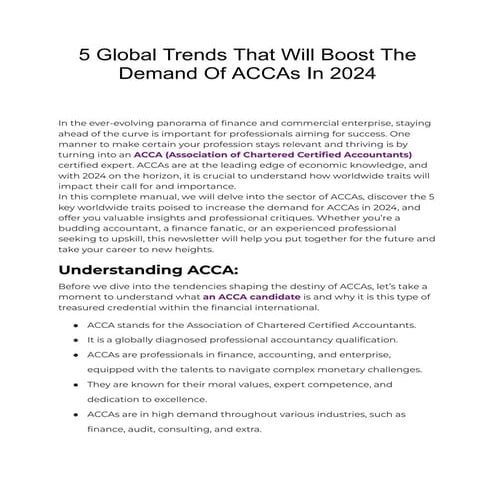 5 global Trends that will Boost the demand of ACCAs in 2024 | PDF
