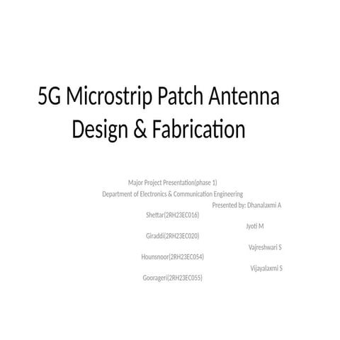 Design and Fabrication of 5G Microstrip Patch Antenna for High-Speed ...