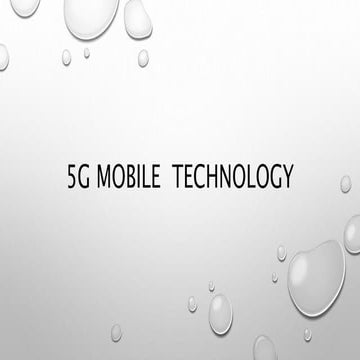 5 g mobile  technology