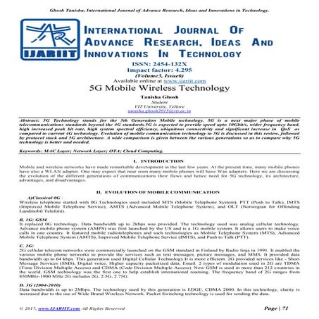 5 g mobile wireless technology