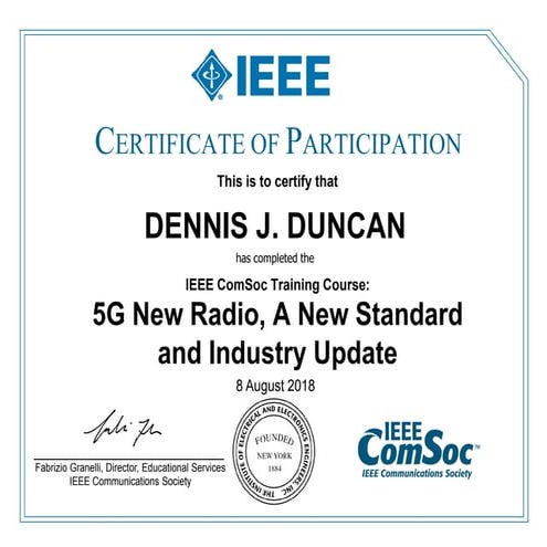 5 g new radio course certificate aug9,2018_dennis j duncan