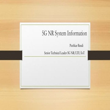 5G NR System Information