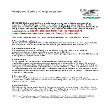 Five Good Reasons to Chose Birkosit for your Sealing needs !