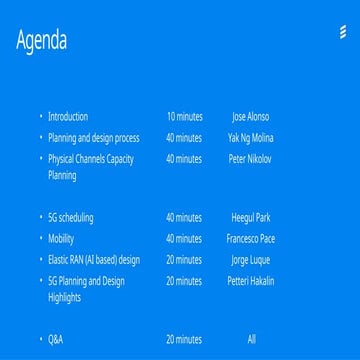 5G planning ericsson tier one customer journety