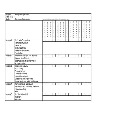 Marking Grid_Computer Operations