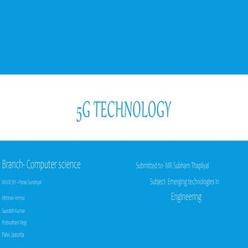 Powerpoint presentation on 5G wireless technology | PPT