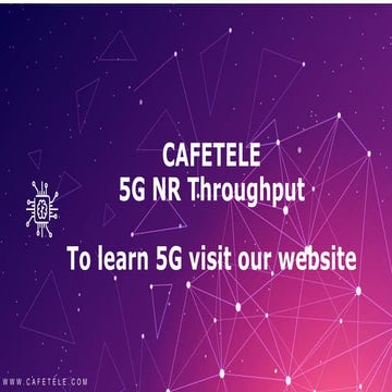 5G NR Throughput Calculation