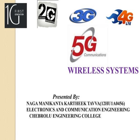 5G  PRESENTATION BY KARTHEEK TAVVA FROM CHEBROLU ENGINEERING COLLEGE
