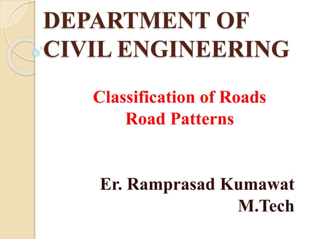 1. classification of urban roads 28 jun | PPTX | Rail Travel | Travel Type