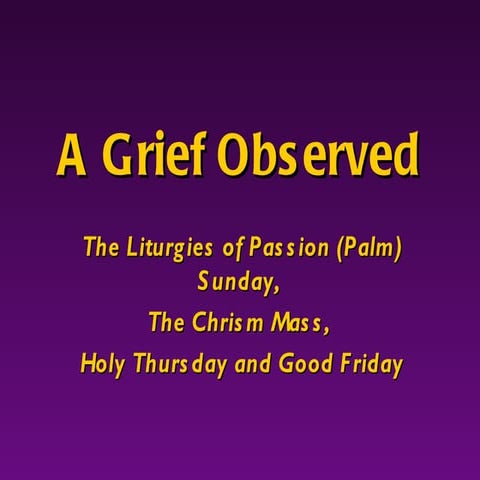 Holy Week Liturgies