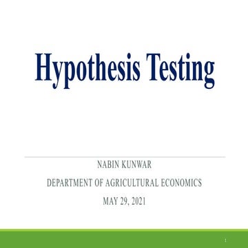 Hypothesis and Hypothesis Testing