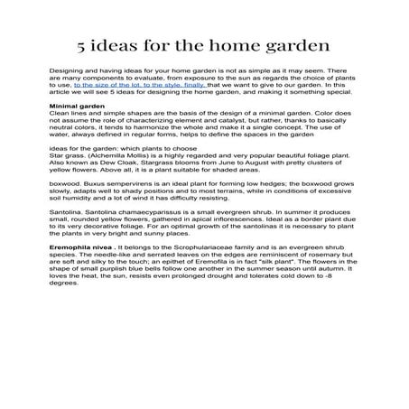 The Green Corner - Top 5 Low-Maintenance Outdoor Plants for Singapore | PDF