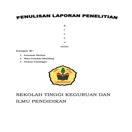 Makalah penulisan laporan penelitian