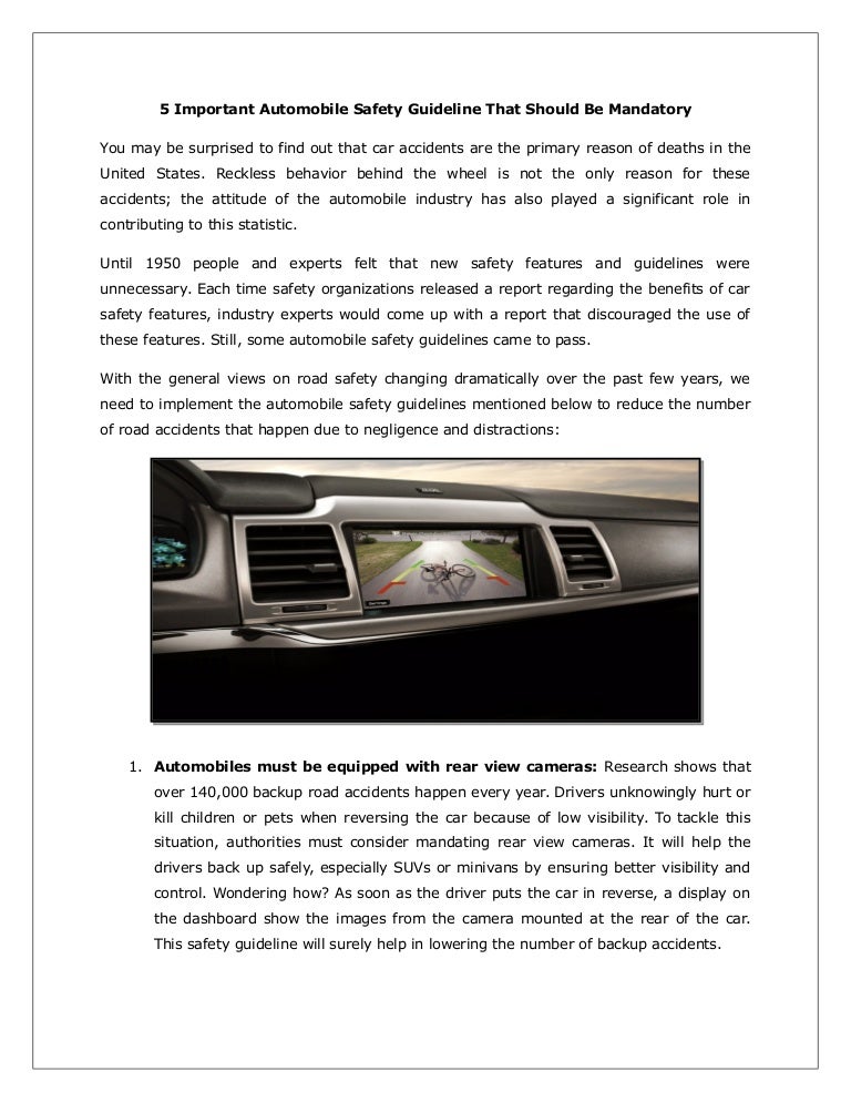 5 important automobile safety guidelines that should be made mandatory