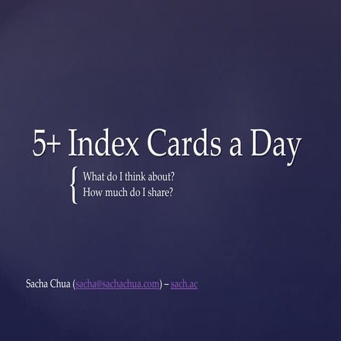 5+ index cards a day