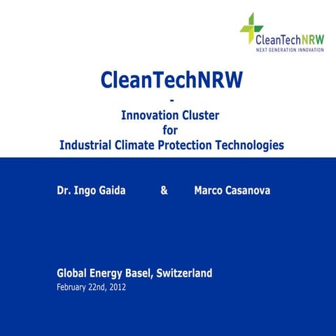 Innovation Cluster for Industrial Climate Protection Technologies