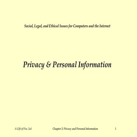 Privacy and personal information