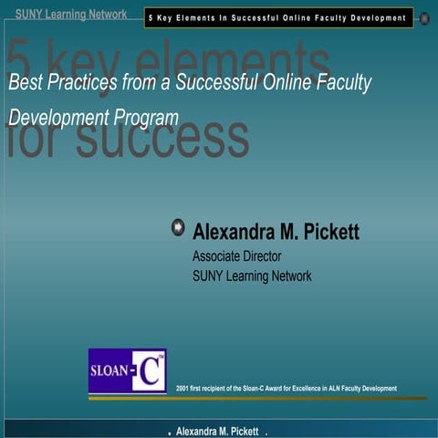 5 key elements of successful online faculty development programs | PPT