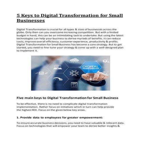 5 keys to digital transformation for small businesses | DOCX