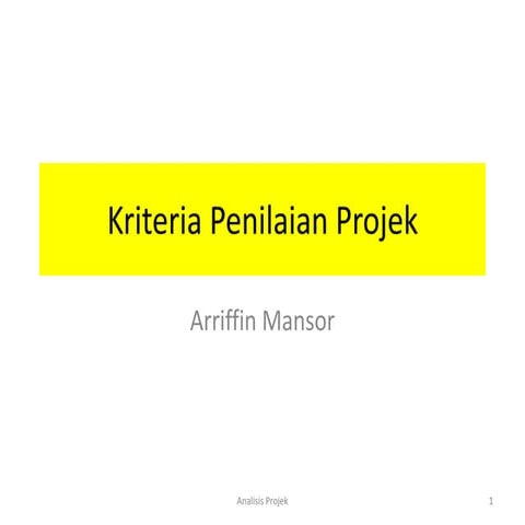 5 kriteria projek berdayamaju