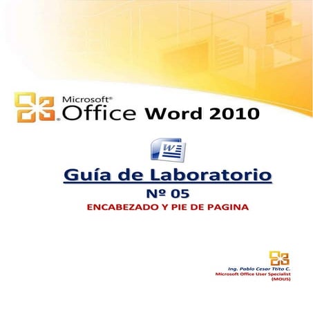 Encabezado y Pie de Pagina en Word 2010