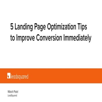 5 Landing Page Optimization Tips to Improve Conversion Immediately