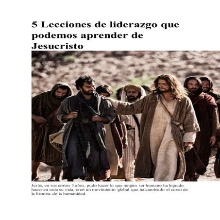 5 lecciones de liderazgo que podemos aprender de jesucristo