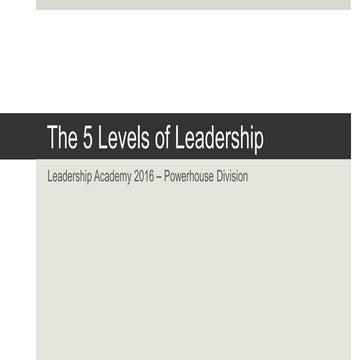 5 Levels of Leadership for New Sales Mangers