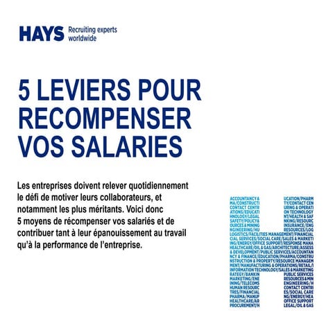 5 leviers pour recompenser vos salaries