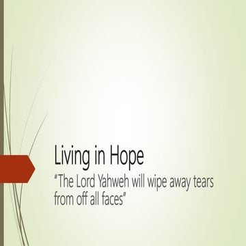 Living in hope