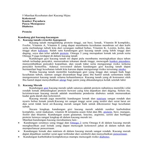 5 manfaat kesehatan dari kacang hijau