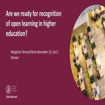 Are we ready for recognition of open learning in higher education?