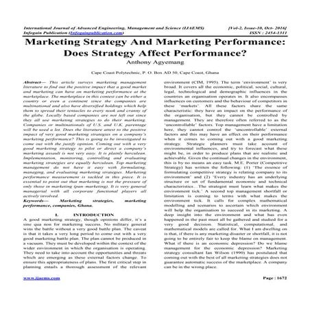 Marketing Strategy & Market Competition on Business Performance in the ...