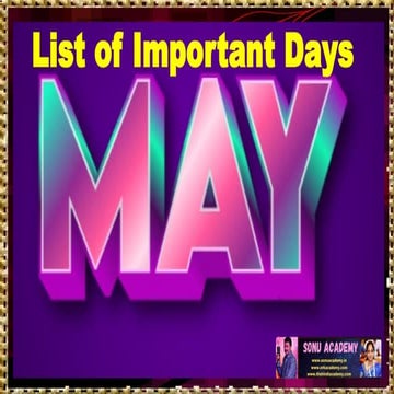 List of Important Days in May Month (full)