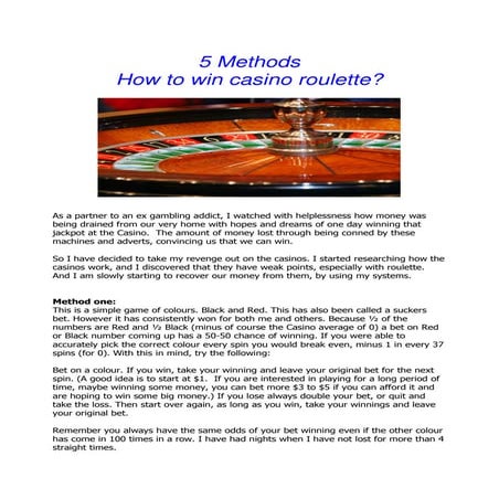 5 Methods How To Win Casino Roulette | PDF