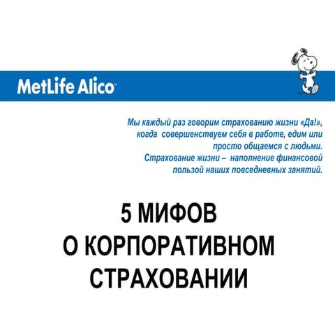 5 мифов о корпоративном страховании Metlife Alico