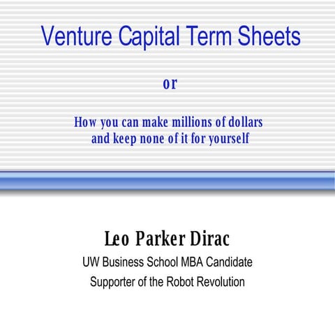 5-minute primer on VC Term Sheets