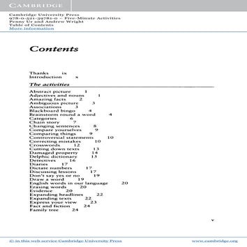 5 minute activities penny ur