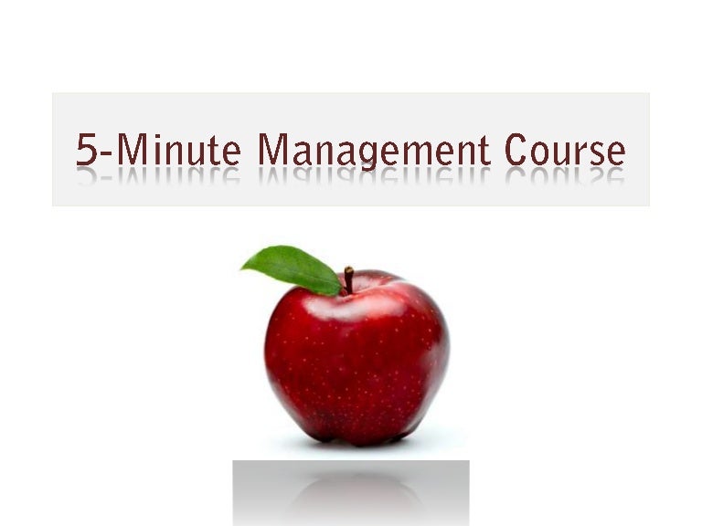 5 Minute Management Lesson